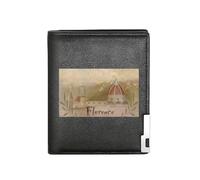QIOEURYU Men's Wallet Florence Cathedral Artistic Postcard: Florence Cathedral Painting Print Stylish Home Decor for Husband Boyfri Holiday Gifts