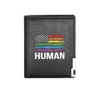 QIOEURYU Men's Wallet Human Rights Pride Flag American Patriotic Graphic Print Stylish Creative for Husb Holiday Gifts