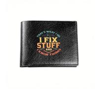 QIOEURYU Men's Wallet I Fix Stuff And I Know Things Mechanic Business Mens Casual Elegant Simple Practical Stylish Printing Grap Holiday Gifts