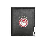 QIOEURYU Men's Wallet Olympiacos Emblem Greek Football Club 1925 Founded Four Stars Business Mens Casual Elegant Simple Practical Styli Holiday Gifts