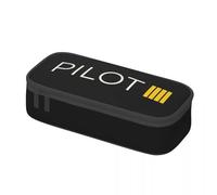 QIOEURYU Pencil Cases Custom Pilot Captain Stripes for Boys Gilrs Big Capacity Aviation Aviator Fighter Pen Box Bag School Accessories Holiday Gifts