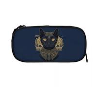 QIOEURYU Pencil cases Egyptian Goddess Bastet Of Ancient Egypt Black Cute for Student Pen Box Pencil Bag Large Capacity Pencil Pouch Polyester Durable