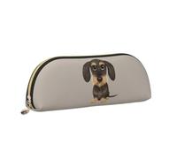 QIOEURYU Pencil Cases Wirehaired Dachshund Cute Wire Haired Wiener Dog Wild Boar and Tan Teckel Pencil Pouch Storage Pen Box Pencil Bag Polyester Durable