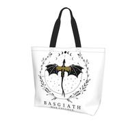 QIOEURYU Tote Bags Basgiath War College Shopping Canvas Large Capacity Shoulder Bags Shopper Grocery Handbag for Women Leisure Holiday or Birthday Gifts