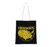 QIOEURYU Tote Bags Bridges UCA Canvas Reusable Unique Design Shopping Bag for Women Men Leisure Holiday or Birthday Gifts