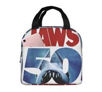 QIOEURYU Tote Bags Unisex Great White Shark Jaws Movie Insulated Lunch Bags Leakproof Reusable Thermal Bag Tote Lunch Box School Picnic Bento Pouch Classic Vintage Gifts