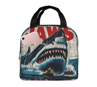 QIOEURYU Tote Bags Unisex Jaws 50th Anniversary Insulated Lunch Bags Leakproof Movie Lunch Container Thermal Bag Tote Lunch Box School Food Handbags Classic Vintage Gifts