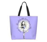 QIOEURYU Tote Shoulder Bags Canvas Ballet Dancing Groceries Shopping Bags Women Ballerina Dance Dancer Shopper Shoulder Bag Large Capacity Handbags Leisure Holiday or Birthday Gifts