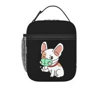 QIOEURYU Tote Shoulder Bags Canvas Cartoon Cute Dog Lunch Bag For Student Graphic Lunch Box Funny Picnic Cooler Bag Portable Ox Thermal Handbags Leisure Holiday or Birthday Gifts