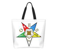 QIOEURYU Tote Shoulder Bags Canvas Custom Oes Order Of The Eastern Stars Groceries Shopping Bag Printing Shopper Shoulder Big Capacity Handbag Leisure Holiday or Birthday Gifts