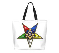 QIOEURYU Tote Shoulder Bags Canvas Custom Oes Order Of The Eastern Stars Groceries Shopping Bag Women Fashion Shoulder Shopper Bag Big Capacity Handbag Leisure Holiday or Birthday Gifts