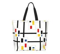 QIOEURYU Tote Shoulder Bags Canvas Real Estate Grocery Shopping Bags Women Cute De Stijl Shopper Shoulder Bags Big Capacity Handbags Leisure Holiday or Birthday Gifts