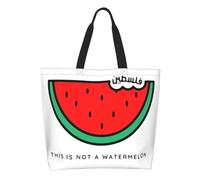 QIOEURYU Tote Shoulder Bags Canvas This Is Not A Watermelon Shopping Bags Large Capacity Aesthetic Magritte Parody Watermelon For Unisex Casual Leisure Holiday or Birthday Gifts