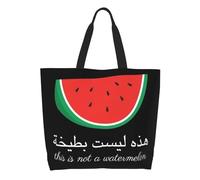 QIOEURYU Tote Shoulder Bags Canvas Trendy Man Woman This Is Not A Watermelon Shopping Bags Large Capacity Magritte Parody Watermelon Handbags Leisure Holiday or Birthday Gifts
