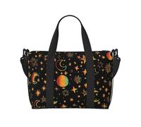 QIOEURYU Travel Bags Custom Large Celestial Moon And Stars Tote Bag for Women Space Universe Galaxy Astronomy Shopping Shoulder Gym Beach Leisure Holiday Gifts