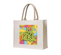 QIOEURYU Travel Bags for Men Women I love 60s music Tote bag university shopper ecological Woman shopper Leisure Outdoor Holiday Gifts