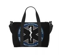 QIOEURYU Travel Bags Handbags Custom Emt Star Of Life Beach Tote Bag for Women Paramedic Health Care Big Compartment Gym Beach Bags Leisure Outdoor