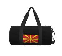 QIOEURYU Travel Bags Handbags Flag of North Macedonia Fitness Cylinder Shoulder Bag Women Large Tote Luggage Bag Gym Leisure Outdoor