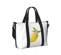 QIOEURYU Travel Bags Handbags Lemon Zest Watercolor Citrus Illustration Beach Large Capacity Tote Bags for Sport Women Shopping Duffle Shoulder Bag Leisure Outdoor