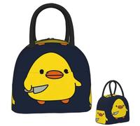 QIOEURYU Unisex Duck with Knife Kawaii Duck Knife Duck Lunch Bags Insulated Bento Box Lunch Tote Picnic Bags Cooler Bag for Woman Kids Travel Classic Vintage