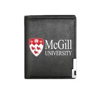 QIOEURYU Wallet for Men Women McGill University Crest Emblem Graphic Design Stylish Print Business University College Education Academic Gift Premium Quality PU