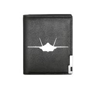 QIOEURYU Wallet for Men Women Stealth Fighter Jet Silhouette Design Business Mens Casual Elegant Simple Practical Quality Stylish Printing Graphic Crea PU