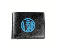QIOEURYU Wallet for Men Women V Global Symbol Graphic Design Business Mens Casual Elegant Simple Practical Quality Stylish Printing Creative Christmas PU