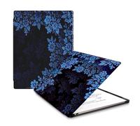 QIOFEARTH Case for Remarkable Paper Pro Tablet 11.8" (2024 Released) Lightweight and Hard Back Shell Protective Book Folio Cover,Have Auto Sleep/Wake,Pen Holder and Pen Tips Box (Blue Flowers)