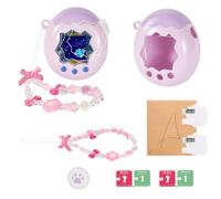 QIOFEARTH for Tamagotchi Paradise Clear Case,Transparent PC Hard Cover,with Bow Lanyard,Button Cap,TPU Screen Guard for Tamagotchi Paradise Accessories for DIY Fans and Collectors (Purple)