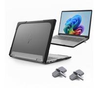 QIOFEARTH Protective Case for 14" HP Envy X360 2-in-1 2K Touch-Screen,2024 Release,Attached Laptop Keyboard Riser Stand,Matte Translucent TPU Edges | Scratch-Resistant Shockproof Durable Case (Black)