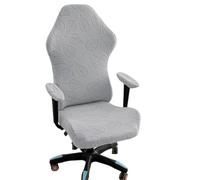 QIOKXZAS Stretch Gamer Chair Cover Cat Scratch Proof, Stretchable Gaming Chair Cover with Armrest Cover, Soft Polyester Fabric, Washable, Easy Installation(Light Gray,One Size)