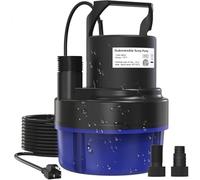 QIOMALA Submersible Pump, 1 HP 3200 GPH Dirty Water Pump, Multipurpose Pump with 6 m Cable for Pool, Boat, Garden, Basement, Flooding, Ponds