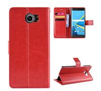 QiongniAN Case for BlackBerry Priv Case Cover,Flip Leather Wallet Cover Case for BlackBerry Priv STV100-1 STV100-2 STV100-3 STV100-4 Case Red