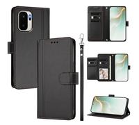 QiongniAN Compatible with 1+ Ace 6 Ultra Case,PU Leather Flip Cover Wallet Protector Compatible with OnePlus Ace 6 Ultra Phone Protective Case Black