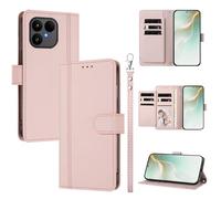QiongniAN Compatible with Fairphone 6 Case,PU Leather Flip Cover Wallet Protector Compatible with Fairphone Gen. 6 Phone Protective Case Pink