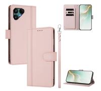 QiongniAN Compatible with Fairphone 6+、Gen. 6 Leather Case Pink | Magnetic Flip PU Leather Phone Protective Case,Card slots,Kickstand,Wristband,Compatible with MagSafe
