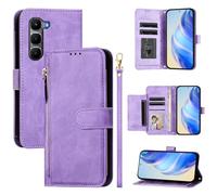 QiongniAN Compatible with Infinix Hot 60 5G Case Cover,Compatible with Infinix Hot 60i 4G X6728 X6728B Flip PU Leather Zipper Wallet Protective Cases Purple
