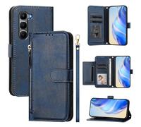QiongniAN Compatible with Infinix Hot 60 5G Case Cover,Compatible with Infinix Hot 60i 4G X6728 X6728B Flip PU Leather Zipper Wallet Protective Cases Blue