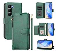 QiongniAN Compatible with Infinix Hot 60 5G Case Cover,Compatible with Infinix Hot 60i 4G X6728 X6728B Flip PU Leather Zipper Wallet Protective Cases Green
