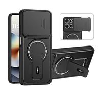 QiongniAN Compatible with Motorola Edge 60s Pro/Edge 60 Pro XT2507-1 Case Cover with Built-in Camera Lens Cover Holder Phone Protective Case Black