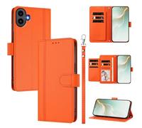 QiongniAN Compatible with Nothing CMF Phone 1 Case,PU Leather Flip Cover Wallet Protector Compatible with Nothing CMF Phone 1 Protective Case Orange