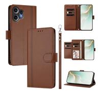 QiongniAN Compatible with Nothing CMF Phone 2 Pro Case,PU Leather Flip Cover Wallet Protector Compatible with Nothing CMF Phone 2 Pro Protective Case Brown