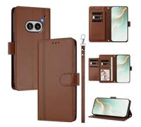 QiongniAN Compatible with Nothing Phone (2a) Case,PU Leather Flip Cover Wallet Protector Compatible with Nothing Phone 2a Plus Protective Case Brown