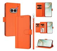 QiongniAN Compatible with Nothing Phone (2a) Case,PU Leather Flip Cover Wallet Protector Compatible with Nothing Phone 2a Plus Protective Case Orange