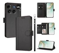 QiongniAN Compatible with Nothing Phone 3 Case,PU Leather Flip Cover Wallet Protector Compatible with Nothing Phone (3) Protective Case Black
