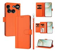 QiongniAN Compatible with Nothing Phone 3 Case,PU Leather Flip Cover Wallet Protector Compatible with Nothing Phone (3) Protective Case Orange