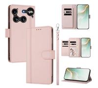 QiongniAN Compatible with Nothing Phone 3 Case,PU Leather Flip Cover Wallet Protector Compatible with Nothing Phone (3) Protective Case Pink