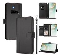 QiongniAN Compatible with Nothing Phone 3A Case,PU Leather Flip Cover Wallet Protector Compatible with Nothing Phone (3a) Protective Case Black
