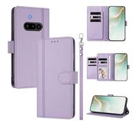 QiongniAN Compatible with Nothing Phone 3A Case,PU Leather Flip Cover Wallet Protector Compatible with Nothing Phone (3a) Protective Case Purple