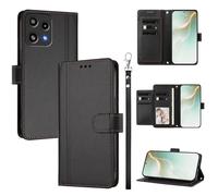 QiongniAN Compatible with Nothing Phone 3A Lite Case,PU Leather Flip Cover Wallet Protector Compatible with Nothing Phone (3a) Lite Protective Case Black
